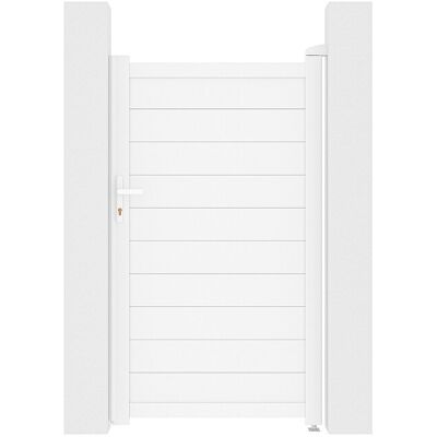 Vente-unique Portillon battant aluminium plein L103 x H180 cm blanc - NAZARIO Vente-unique Portillon battant aluminium plein L103 x H180 cm blanc - NAZARIO