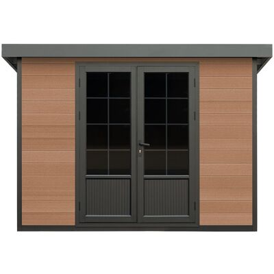 Vente-unique Abri de jardin en bois composite 28 mm aspect naturel foncé 10,43 m² - HAZELTON Vente-unique Abri de jardin en bois composite 28 mm aspect naturel foncé 10,43 m² - HAZELTON