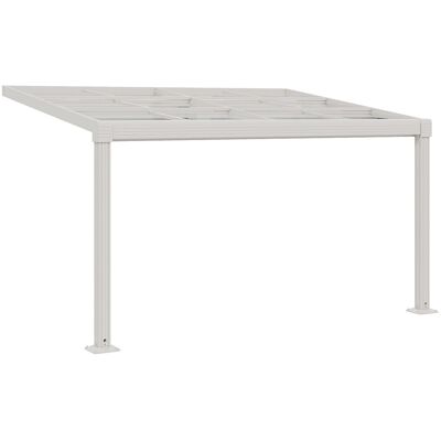 Vente-unique Pergola adossée en aluminium avec toit coulissant - 12 m² - blanc - IZEDA Vente-unique Pergola adossée en aluminium avec toit coulissant - 12 m² - blanc - IZEDA