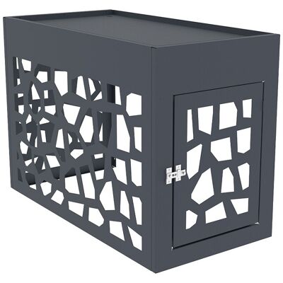 Vente-unique Cache clim / pompe à chaleur en aluminium ajouré - Avec porte d'accès - Anthracite - KAZOMA Vente-unique Cache clim / pompe à chaleur en aluminium ajouré - Avec porte d'accès - Anthracite - KAZOMA