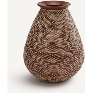 Am.pm Mavazi - Vase en terre cuite fait main, rotin, 42cm Am.pm Mavazi - Vase en terre cuite fait main, rotin, 42cm