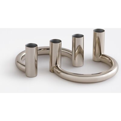 LA REDOUTE INTERIEURS Lot de 2 bougeoirs en métal fer chromé, hauteur 6,5 cm, ORNÉO LA REDOUTE INTERIEURS Lot de 2 bougeoirs en métal fer chromé, hauteur 6,5 cm, ORNÉO