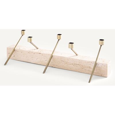 AM.PM Bougeoir centre de table en travertin, hauteur 21,3 cm, SEBASTIANO AM.PM Bougeoir centre de table en travertin, hauteur 21,3 cm, SEBASTIANO