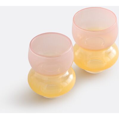 LA REDOUTE INTERIEURS Lot de 2 bougeoirs en verre bicolore, hauteur 8 cm, SOLYA LA REDOUTE INTERIEURS Lot de 2 bougeoirs en verre bicolore, hauteur 8 cm, SOLYA