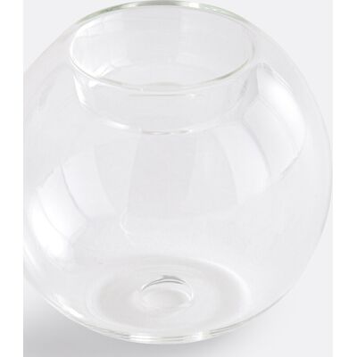 LA REDOUTE INTERIEURS Lot de 2 bougeoirs en verre transparent, hauteur 7,5 cm, OVIA LA REDOUTE INTERIEURS Lot de 2 bougeoirs en verre transparent, hauteur 7,5 cm, OVIA