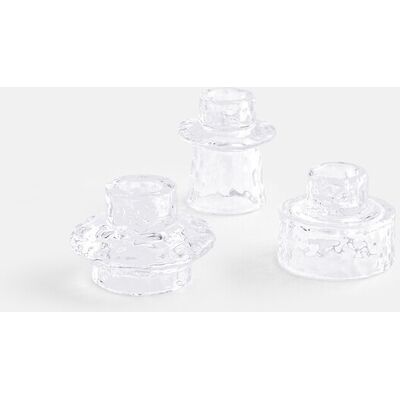 LA REDOUTE INTERIEURS Lot de 3 bougeoirs en verre transparent texturé, NEO LA REDOUTE INTERIEURS Lot de 3 bougeoirs en verre transparent texturé, NEO 