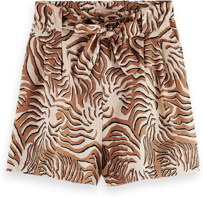 SCOTCH AND SODA Short en lin imprimé graphique