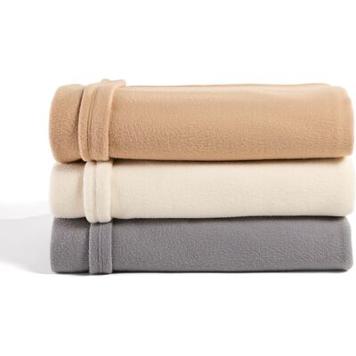 LA REDOUTE INTERIEURS Couverture en polaire blanche - Couverture LA REDOUTE INTERIEURS Couverture en polaire blanche - Couverture