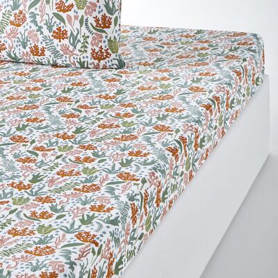 LA REDOUTE INTERIEURS Lara Drap-housse en Coton - Plantes Aquatiques - Blanc LA REDOUTE INTERIEURS Lara Drap-housse en Coton - Plantes Aquatiques - Blanc