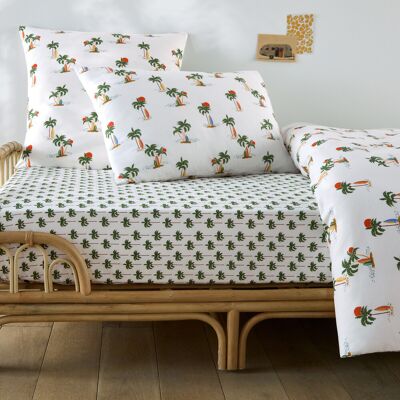 LA REDOUTE INTERIEURS Drap-housse enfant, en 50% coton recyclé, bonnet 25 cm, imprimé palmiers, TAPAHI LA REDOUTE INTERIEURS Drap-housse enfant, en 50% coton recyclé, bonnet 25 cm, imprimé palmiers, TAPAHI