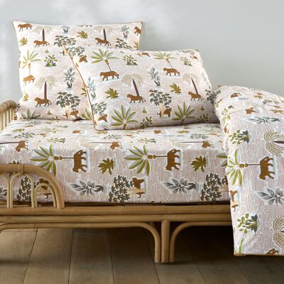 LA REDOUTE INTERIEURS Drap-housse enfant, en coton lavé, bonnet 25 cm, imprimé jungle, WILA LA REDOUTE INTERIEURS Drap-housse enfant, en coton lavé, bonnet 25 cm, imprimé jungle, WILA