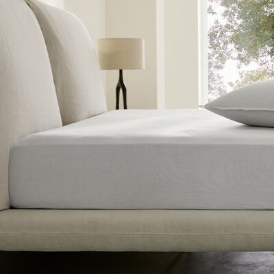 AM.PM Drap-housse en percale de coton lavé, rayé, 120 fils, bonnet 30 cm, SABBAL AM.PM Drap-housse en percale de coton lavé, rayé, 120 fils, bonnet 30 cm, SABBAL