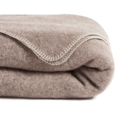 LA REDOUTE INTERIEURS Couverture en laine beige - Couverture LA REDOUTE INTERIEURS Couverture en laine beige - Couverture