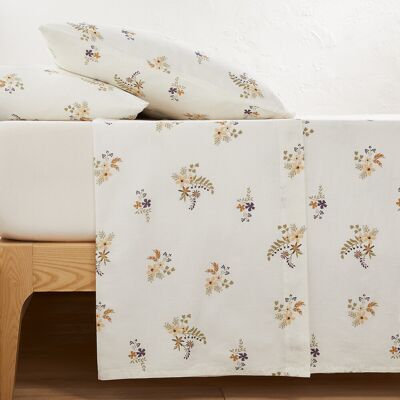 LA REDOUTE INTERIEURS Véra Drap plat en coton/lin - Motif fleuri LA REDOUTE INTERIEURS Véra Drap plat en coton/lin - Motif fleuri