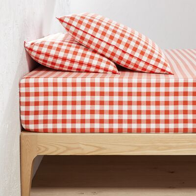 La Redoute Intérieurs Drap-Housse Veldi Orange en Coton - Linge de lit La Redoute Intérieurs Drap-Housse Veldi Orange en Coton - Linge de lit