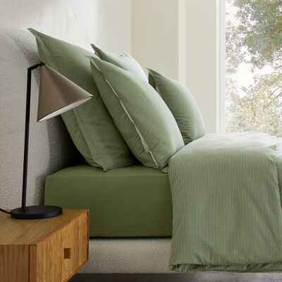 AM.PM Taie d'oreiller en percale de coton lavé, carreaux, 120 fils/cm², SABBAL AM.PM Taie d'oreiller en percale de coton lavé, carreaux, 120 fils/cm², SABBAL