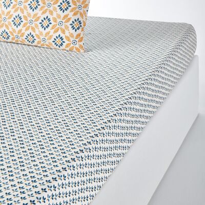LA REDOUTE INTERIEURS Drap de lit en percale de coton - Bleu - Lit LA REDOUTE INTERIEURS Drap de lit en percale de coton - Bleu - Lit