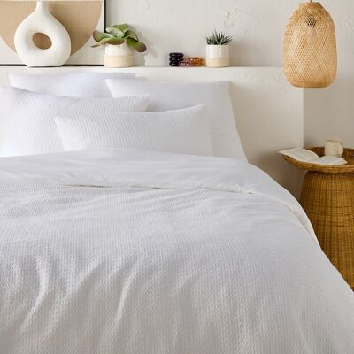LA REDOUTE INTERIEURS Housse de couette coton lavé nid d'abeille, Tifly LA REDOUTE INTERIEURS Housse de couette coton lavé nid d'abeille, Tifly