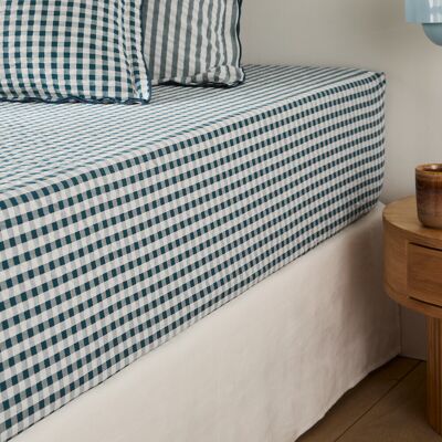 LA REDOUTE INTERIEURS Drap-housse coton seersucker 30 cm, COTTAGE BLEU LA REDOUTE INTERIEURS Drap-housse coton seersucker 30 cm, COTTAGE BLEU