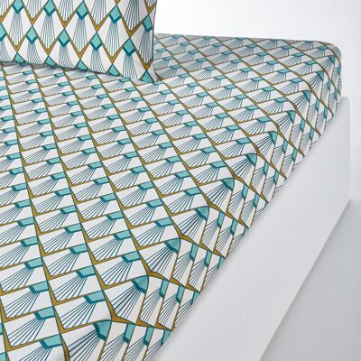 La Redoute Interieurs Drap housse en percale de coton - Motif géométrique vintage La Redoute Interieurs Drap housse en percale de coton - Motif géométrique vintage
