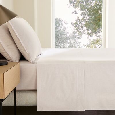 AM.PM Drap plat en percale de coton lavé, rayé, 120 fils, SABBAL AM.PM Drap plat en percale de coton lavé, rayé, 120 fils, SABBAL