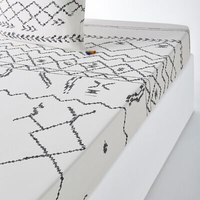 LA REDOUTE INTERIEURS Drap plat en coton Afro Craft - 3 tailles - Blanc LA REDOUTE INTERIEURS Drap plat en coton Afro Craft - 3 tailles - Blanc