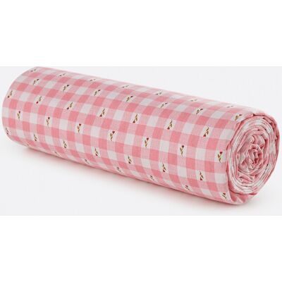 LA REDOUTE INTERIEURS Drap-housse en coton lavé, Vichy fleuris LA REDOUTE INTERIEURS Drap-housse en coton lavé, Vichy fleuris