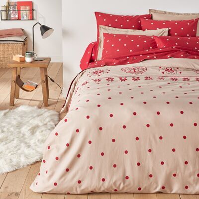 Housse de duvet So'home Edelweiss - 260x240cm - Beige/Rouge Housse de duvet So'home Edelweiss - 260x240cm - Beige/Rouge