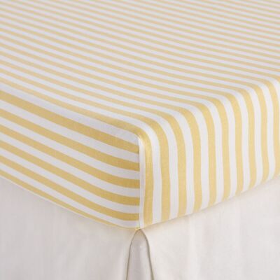 LA REDOUTE INTERIEURS Drap-housse en coton, bonnet 30 cm, rayures en tissé-teint, SOIZIC JAUNE LA REDOUTE INTERIEURS Drap-housse en coton, bonnet 30 cm, rayures en tissé-teint, SOIZIC JAUNE