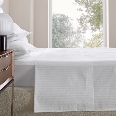 AM.PM Drap plat en satin de coton, rayé, 200 fils, GALOR AM.PM Drap plat en satin de coton, rayé, 200 fils, GALOR