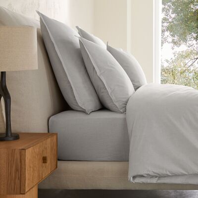 AM.PM Taie d'oreiller en percale de coton lavé, rayée, 120 fils, SABBAL AM.PM Taie d'oreiller en percale de coton lavé, rayée, 120 fils, SABBAL