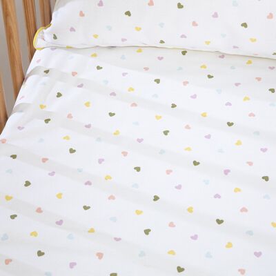 LA REDOUTE INTERIEURS Drap-housse bébé en coton biologique, bonnet 17 cm, imprimé cœurs, SCACCO LA REDOUTE INTERIEURS Drap-housse bébé en coton biologique, bonnet 17 cm, imprimé cœurs, SCACCO