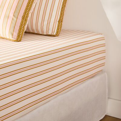LA REDOUTE INTERIEURS Drap-housse en percale de coton bonnet 30 cm, à rayures, Alison LA REDOUTE INTERIEURS Drap-housse en percale de coton bonnet 30 cm, à rayures, Alison