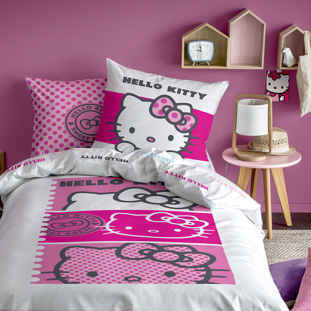 HELLO KITTY Parure housse de couette+taie Hello Kitty Eva pink