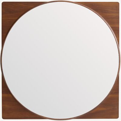 AM.PM Miroir rond avec encadrement en noyer, hauteur 90 cm, NOTTERI AM.PM Miroir rond avec encadrement en noyer, hauteur 90 cm, NOTTERI