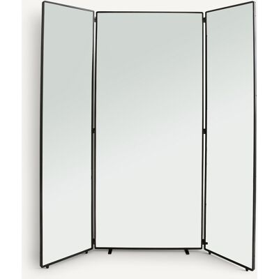 Miroir XL Am.pm - Cadre métallique rétro à trois parties - Gris Miroir XL Am.pm - Cadre métallique rétro à trois parties - Gris
