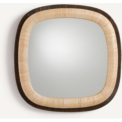 AM.PM Miroir carré en rotin bicolore, hauteur 91 cm, MAE AM.PM Miroir carré en rotin bicolore, hauteur 91 cm, MAE