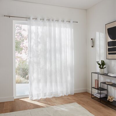 LA REDOUTE INTERIEURS Rideaux en polyester effet lin blanc - Rideau LA REDOUTE INTERIEURS Rideaux en polyester effet lin blanc - Rideau