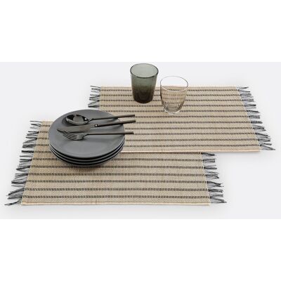 LA REDOUTE INTERIEURS Typhia Sets de Table - 4 Bicolores, Franges LA REDOUTE INTERIEURS Typhia Sets de Table - 4 Bicolores, Franges