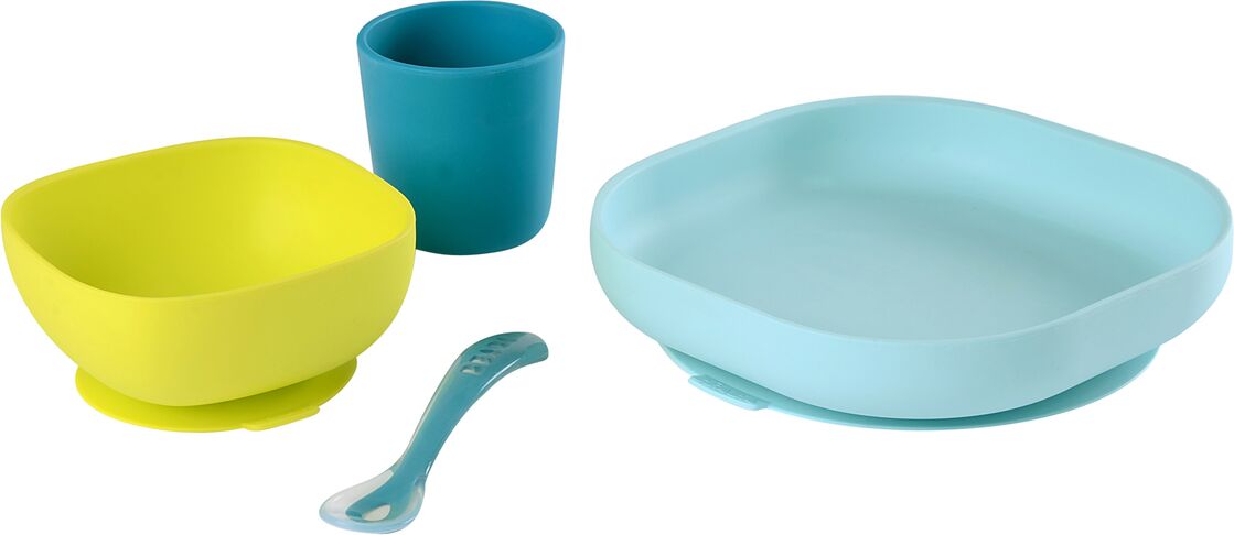 BEABA Set vaisselle en silicone 4 pièces