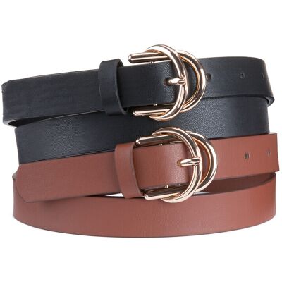 LA REDOUTE COLLECTIONS Lot de 2 ceintures anneau double LA REDOUTE COLLECTIONS Lot de 2 ceintures anneau double