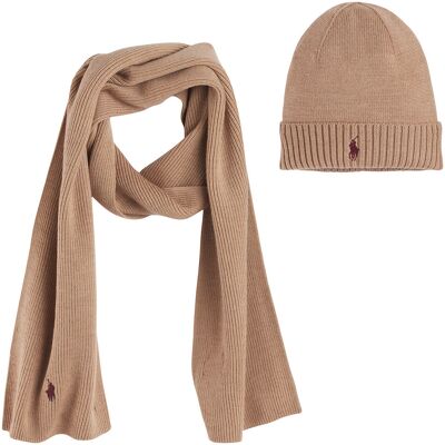 POLO RALPH LAUREN Coffret cadeau bonnet et écharpe mérinos POLO RALPH LAUREN Coffret cadeau bonnet et écharpe mérinos