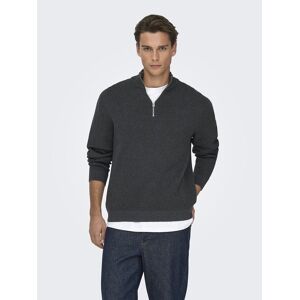ONLY & SONS Pull col montant zippé, droit ONLY & SONS Pull col montant zippé, droit