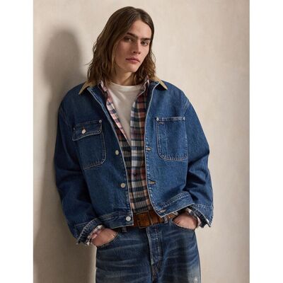 POLO RALPH LAUREN Veste en denim à col en velours côtelé POLO RALPH LAUREN Veste en denim à col en velours côtelé