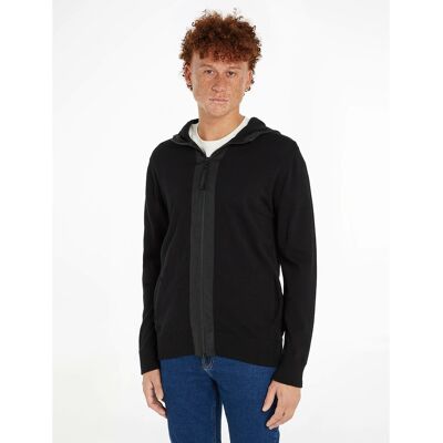 CALVIN KLEIN Blouson bi-matière zippé à capuche CALVIN KLEIN Blouson bi-matière zippé à capuche