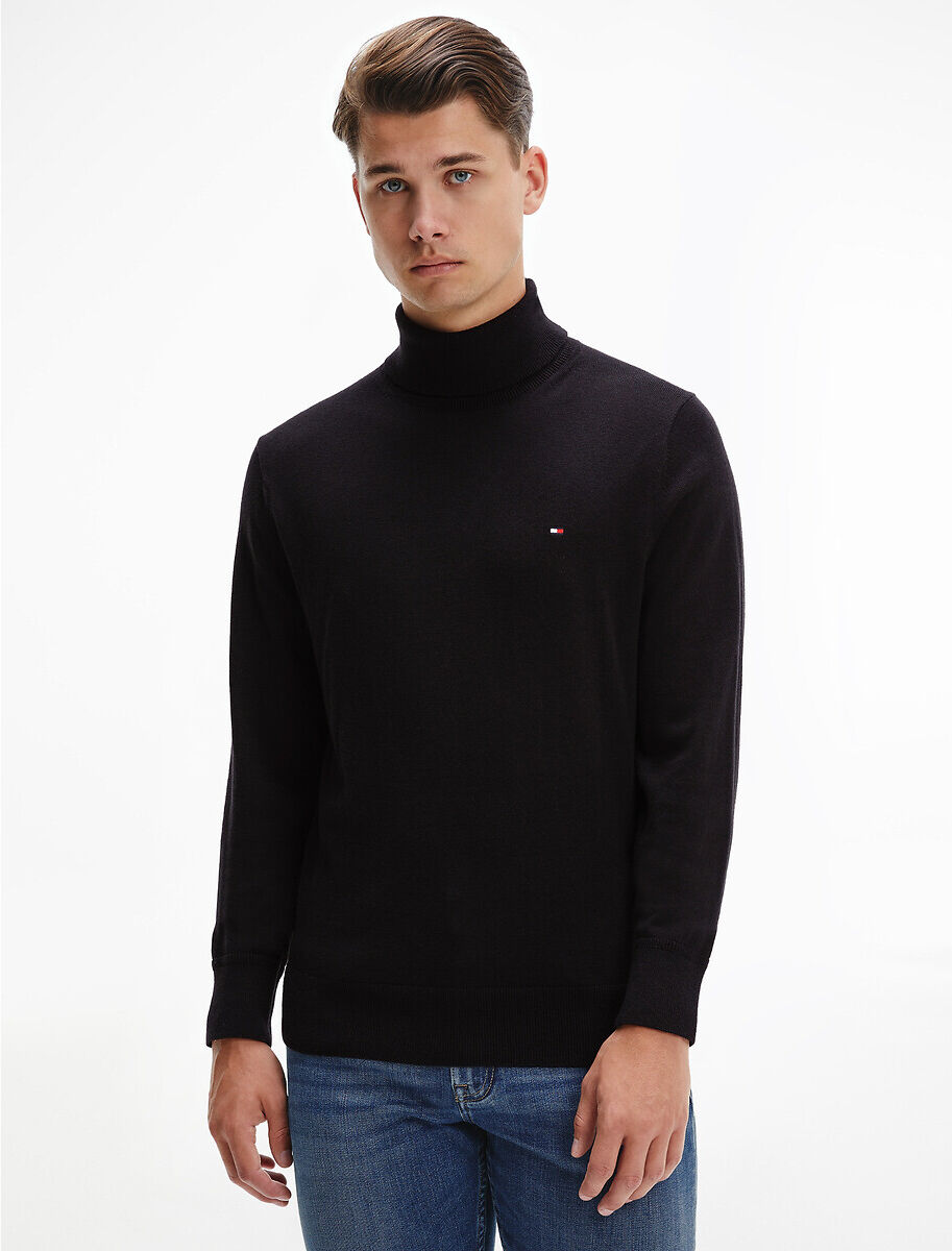 TOMMY HILFIGER Pull col roulé en coton pima et cachemire