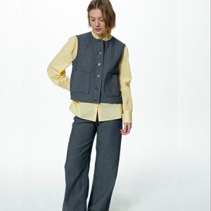 LA REDOUTE COLLECTIONS Veste sans manches, coupe droite, denim à rayures LA REDOUTE COLLECTIONS Veste sans manches, coupe droite, denim à rayures