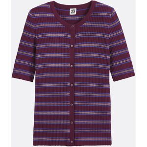 LA REDOUTE COLLECTIONS Cardigan rayé manches 3/4, col rond, en fine maille, boutonné LA REDOUTE COLLECTIONS Cardigan rayé manches 3/4, col rond, en fine maille, boutonné