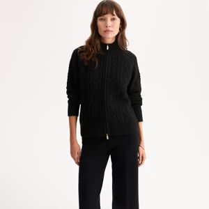 ANNE WEYBURN Cardigan zippé, en grosse maille torsadée ANNE WEYBURN Cardigan zippé, en grosse maille torsadée