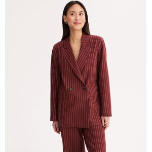 ANNE WEYBURN Blazer rayé coupe droite en lin et viscose ANNE WEYBURN Blazer rayé coupe droite en lin et viscose